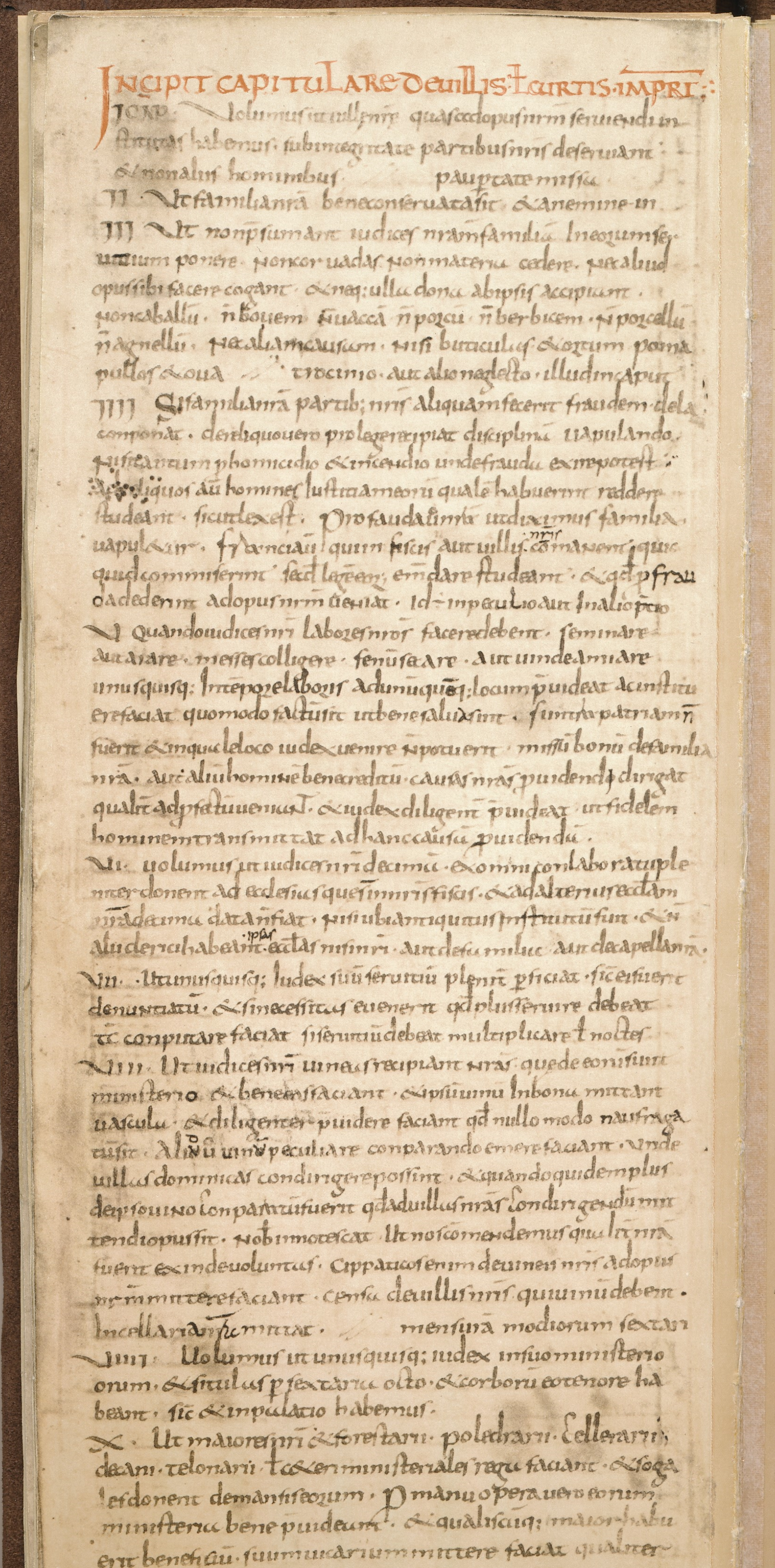 Capitulare de villis vel curtis imperii (Kapitel 1 bis 10).